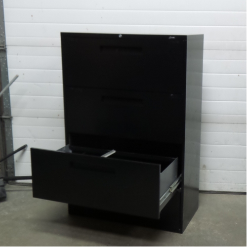 Global Black 4 Drawer Lateral Filing Locking Allsold.ca